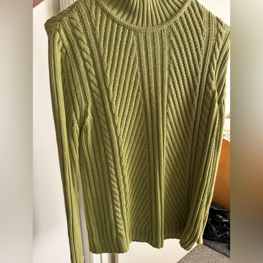 Green Cable Knit Sweater